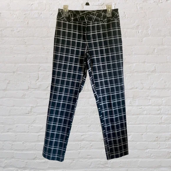 high waisted plaid dress pants Beige Plaid High-Waisted Belted Pants main image 1